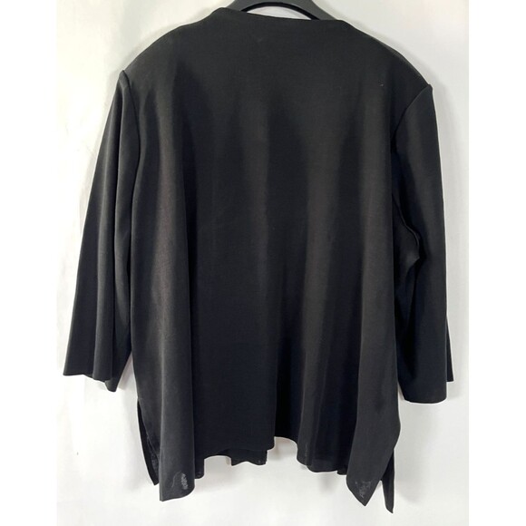 Ming Wang Cardigan Size 2X Pink Black Funky Artsy Abstract Colorful Office Work - Picture 5 of 8